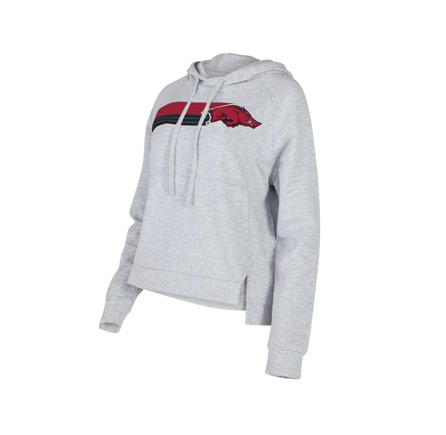 Women's Gray Arkansas Razorbacks Cedar Tri-Blend Raglan Pullover Hoodie
