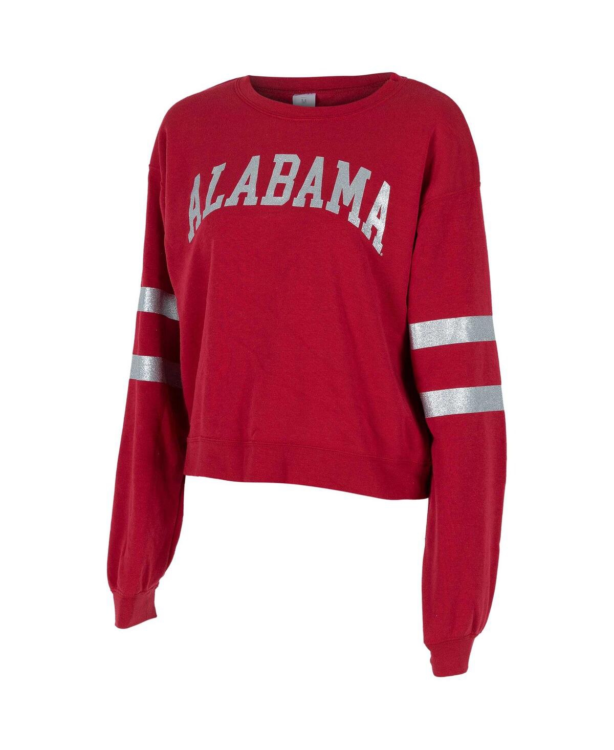 Women's Crimson Alabama Crimson Tide Glitter Pullover Sweatshirt - Crimson