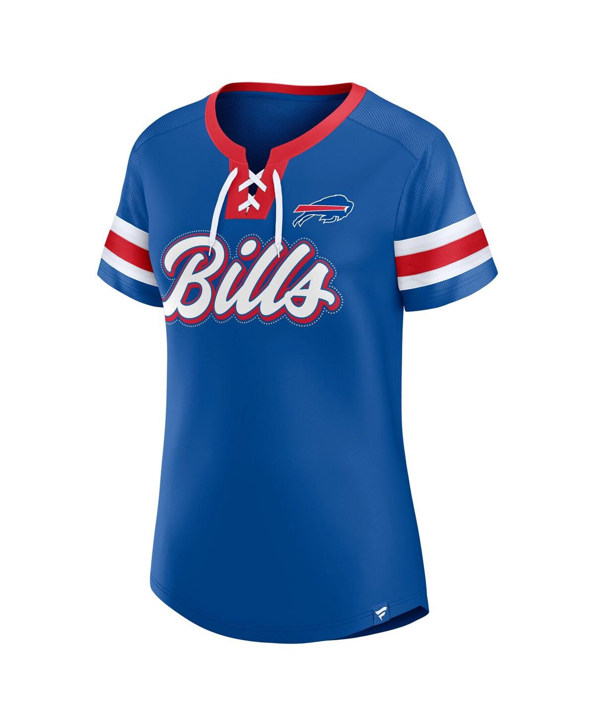 Fanatics Women's Royal Buffalo Bills Iconic Bling Athena Lace-up V-neck T-shirt In Royal