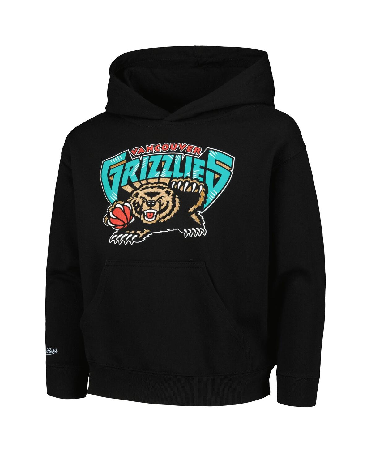 Mitchell & Ness Big Boys And Girls Black Vancouver Grizzlies Hardwood Classics Retro Logo Pullover Hoodie In Black
