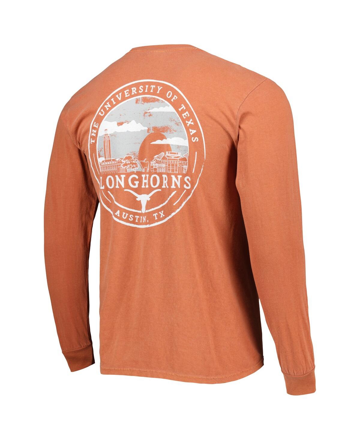 Image One Men's Texas Orange Texas Longhorns Circle Campus Scene Long Sleeve T-shirt In Orange