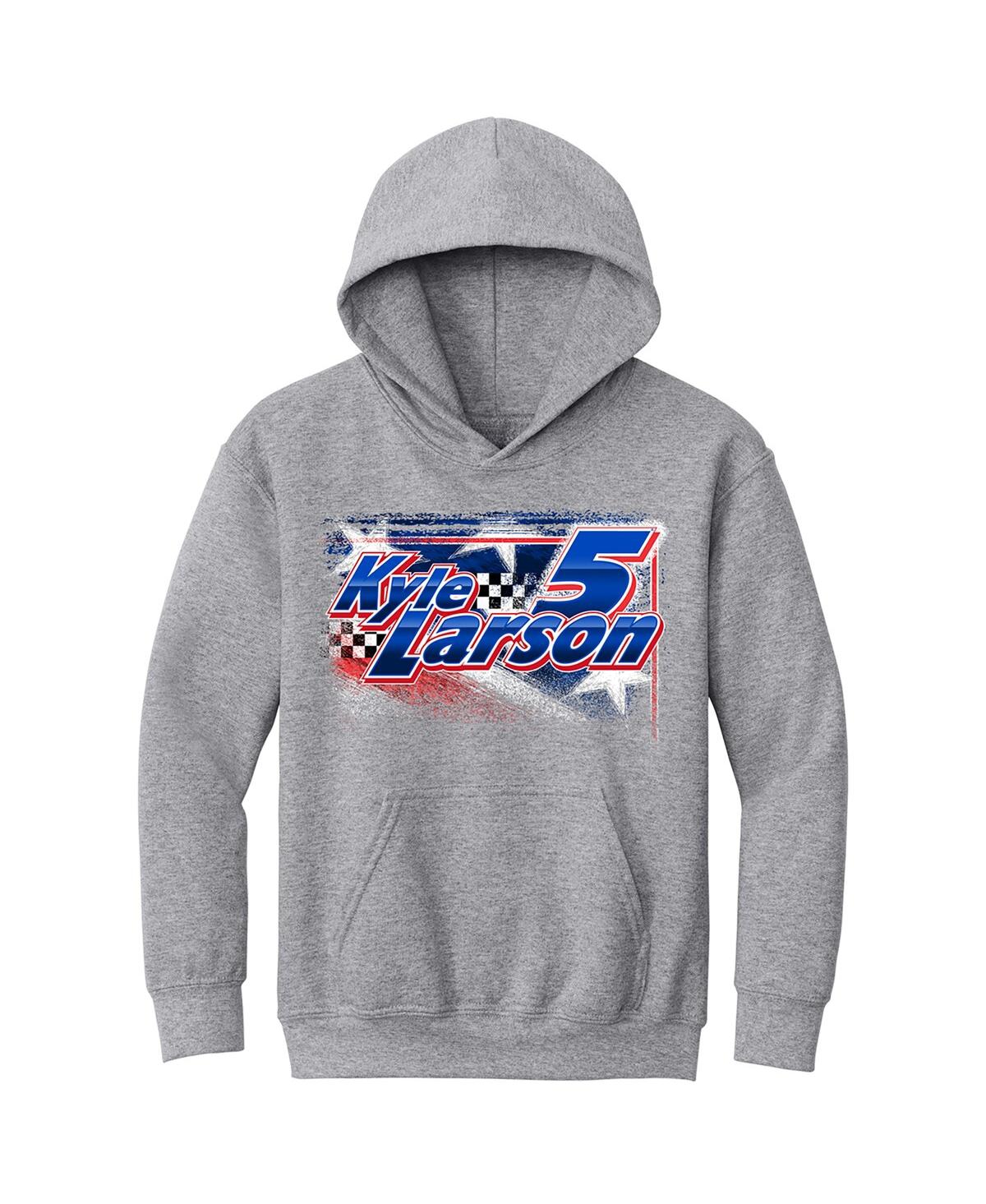 Hendrick Motorsports Team Collection Big Boys And Girls Heather Gray Kyle Larson Pullover Hoodie In Heather Gray