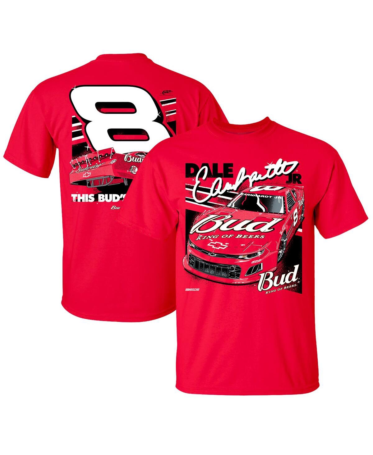 Men's Red Dale Earnhardt Jr. Budweiser Car T-Shirt - Red
