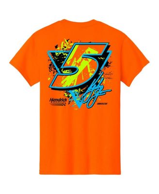 Men's Orange Kyle Larson Neon Name Number T-Shirt