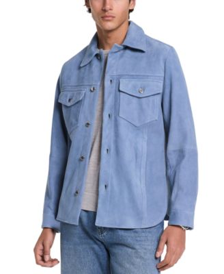 Michael Kors - Men's Long Sleeve Button-Front Suede Shirt-Jacket
