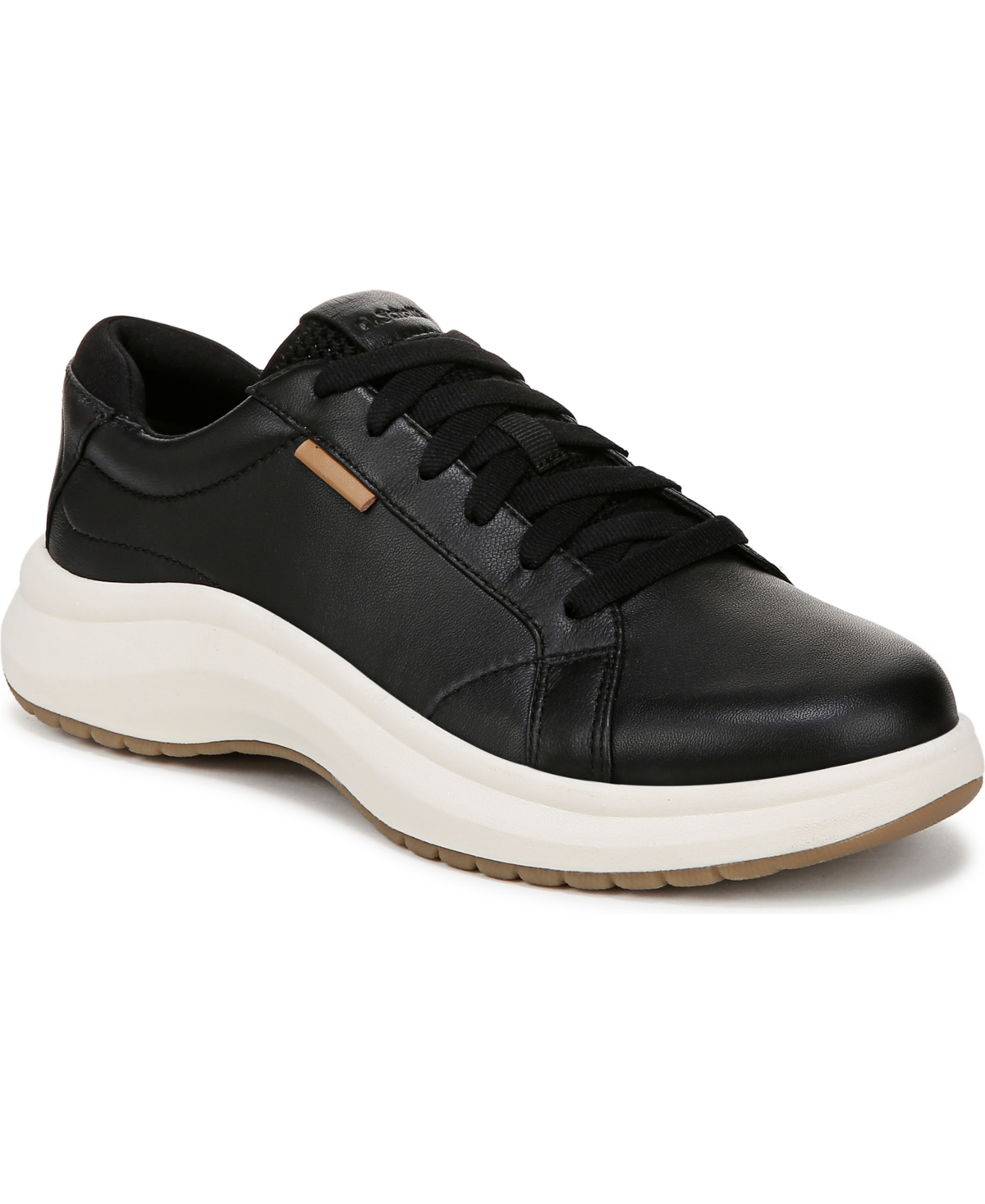 Shop Dr. Scholl's Women's Feel Good Plantar Fasciitis Lace Up Sneakers In Black Leather