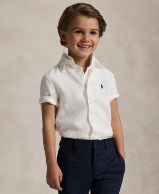 Polo Ralph Lauren Toddler and Little Boys Linen Short-Sleeve Shirt - White 41$