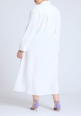Women's Tie Front Oversized Shirt Dress