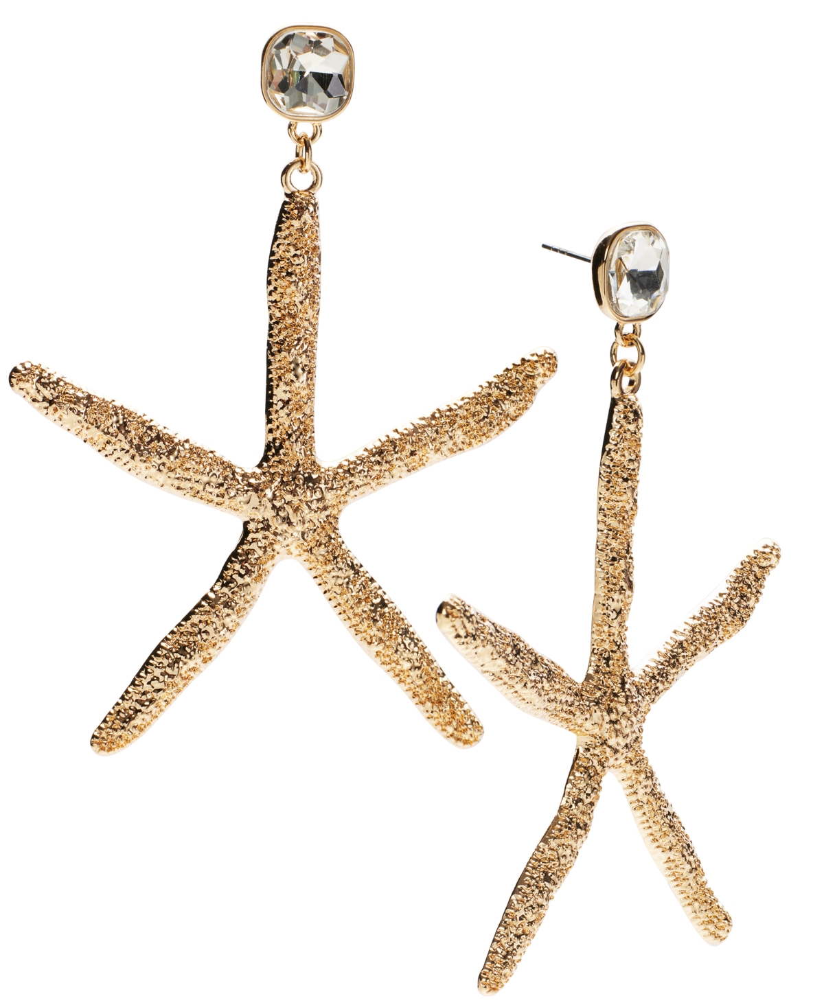 Gold-Tone Crystal & Starfish Statement Earrings, Exclusively at Macy's - Yellow