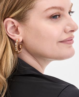 Natural Stone C Hoop Earrings, Exclusively at Macy's