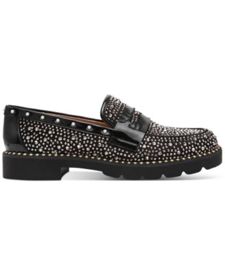 Lydiaa Rhinestone Tailored Loafer Flats