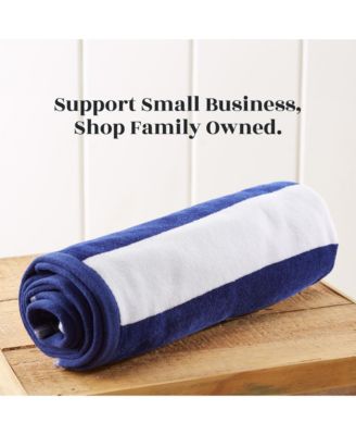 Cotton Velour Cabana Stripe Oversized 4 Pack Beach Towel, 35" x 70"