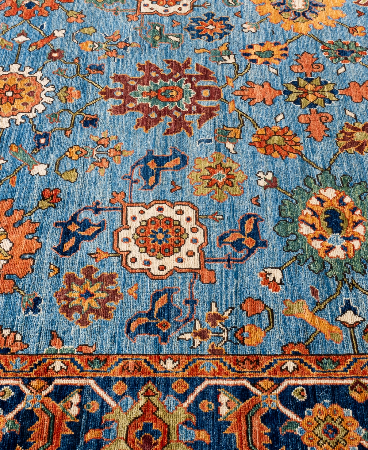 Adorn Hand Woven Rugs Serapi M1945 6'2''x9' Area Rug In Light Blue