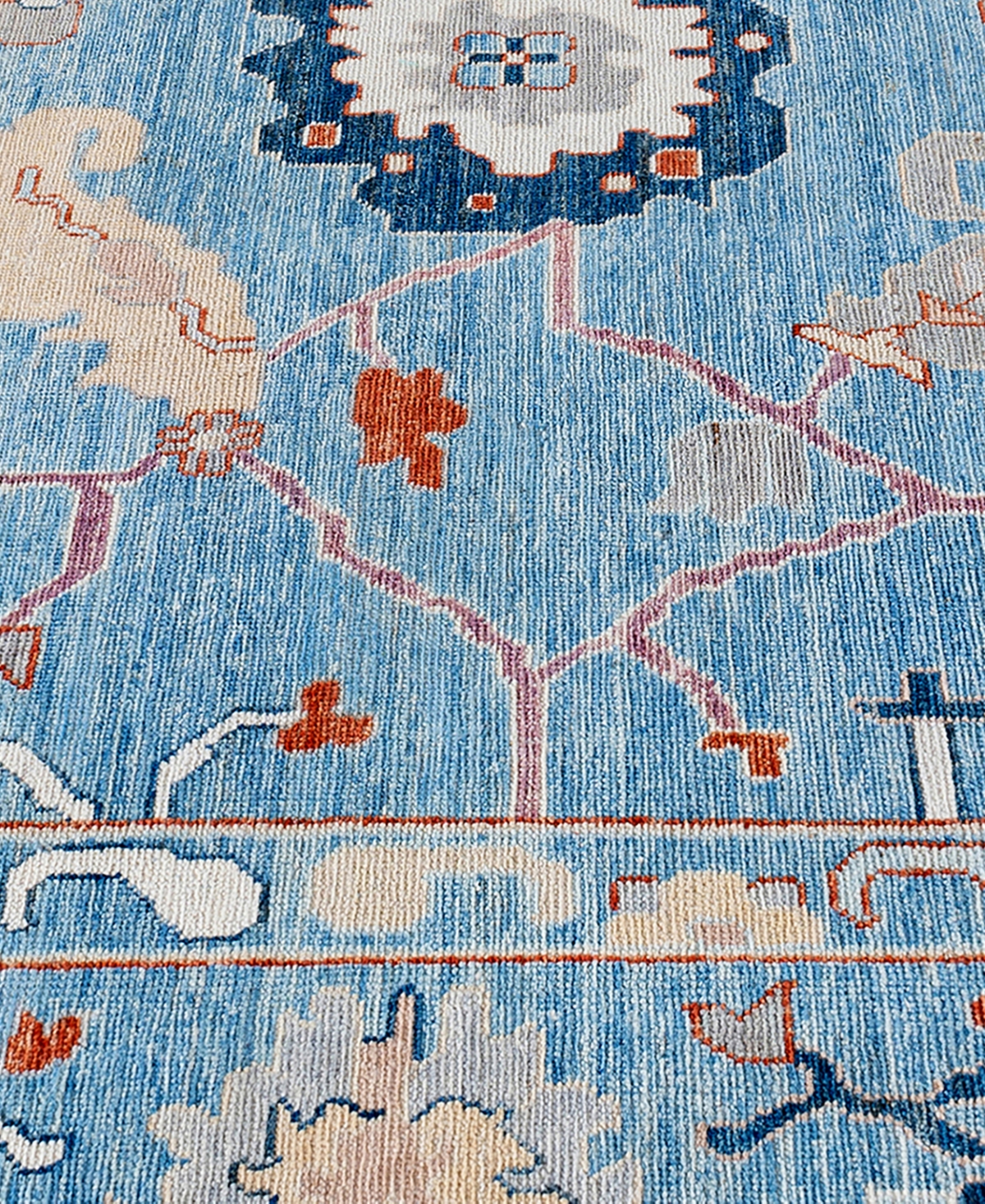 Adorn Hand Woven Rugs Colorful Oushak M1945 9'2''x12'8'' Area Rug In Light Blue
