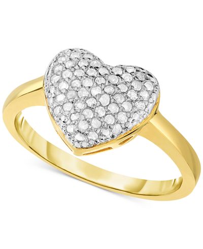 Victoria Townsend Diamond Heart Ring (1/4 ct. t.w.) in 18k Gold-Plated Sterling Silver