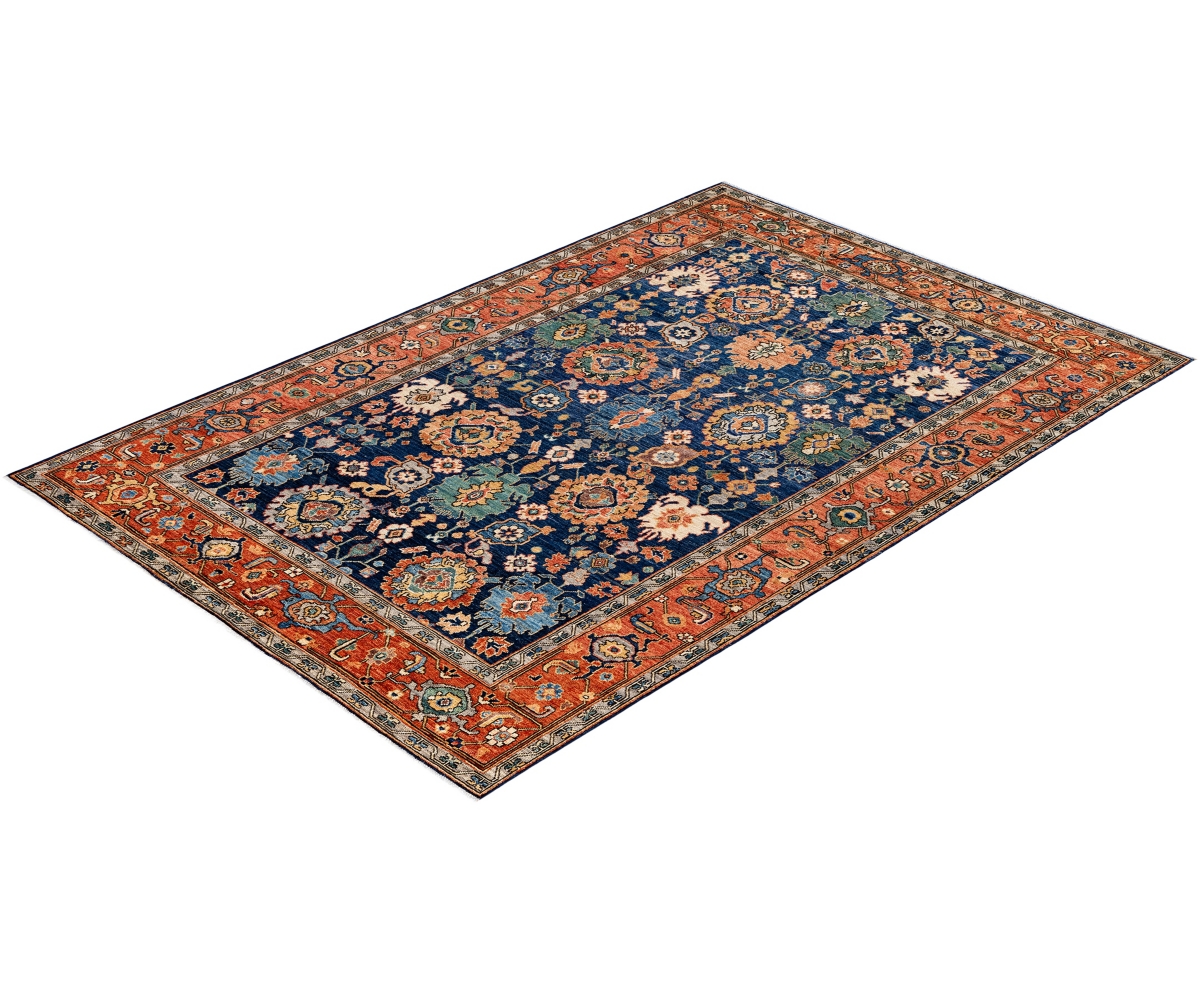 Adorn Hand Woven Rugs Serapi M1945 6'3''x9'2'' Area Rug In Blue
