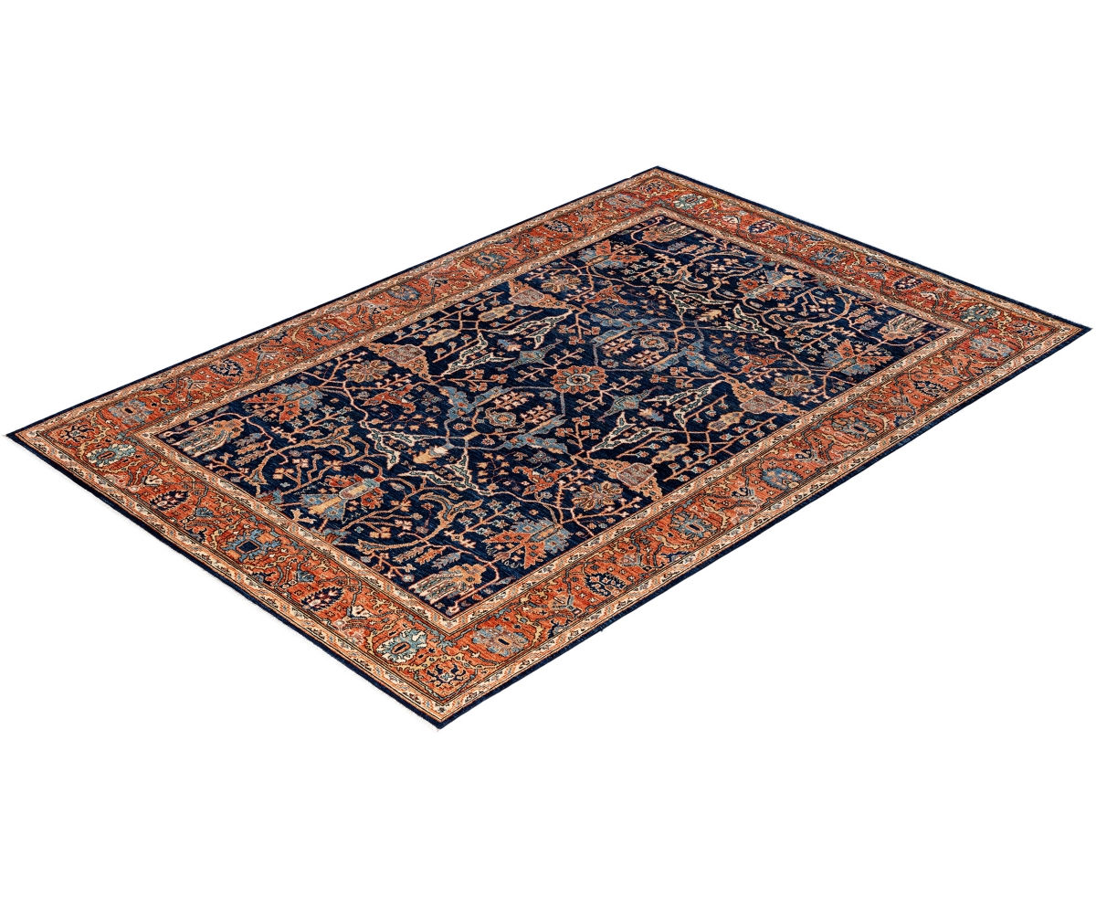 Adorn Hand Woven Rugs Serapi M1945 6'x8'11'' Area Rug In Blue