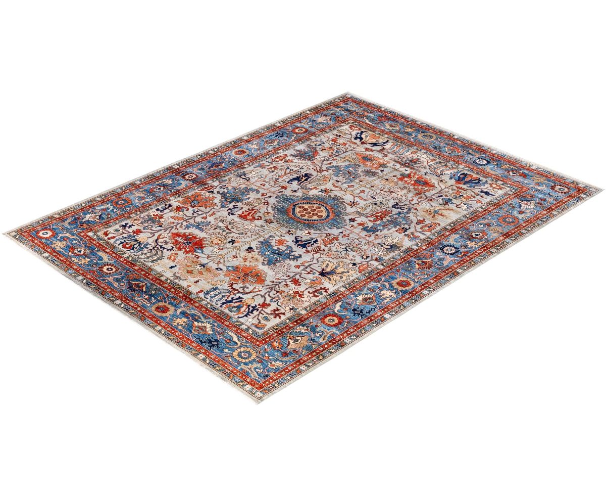Adorn Hand Woven Rugs Serapi M1945 8'11''x11'11'' Area Rug In Light Gray