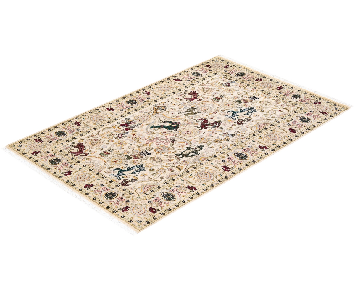 Adorn Hand Woven Rugs Mogul M1585 4'8''x7'2'' Area Rug In Ivory