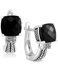 EFFY® Black Onyx (3-1/2 ct. t.w.) and Diamond Accent Earrings in Sterling Silver