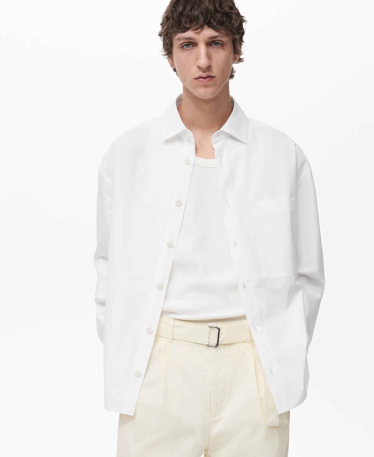 Mango Men's Regular-fit Cotton Pocket Shirt In White