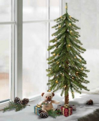 Puleo Pre-Lit Alpine Artificial Christmas Tree with 50 Lights, 3'