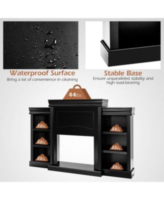 70 Inch Modern Fireplace Media Entertainment Center with Bookcase