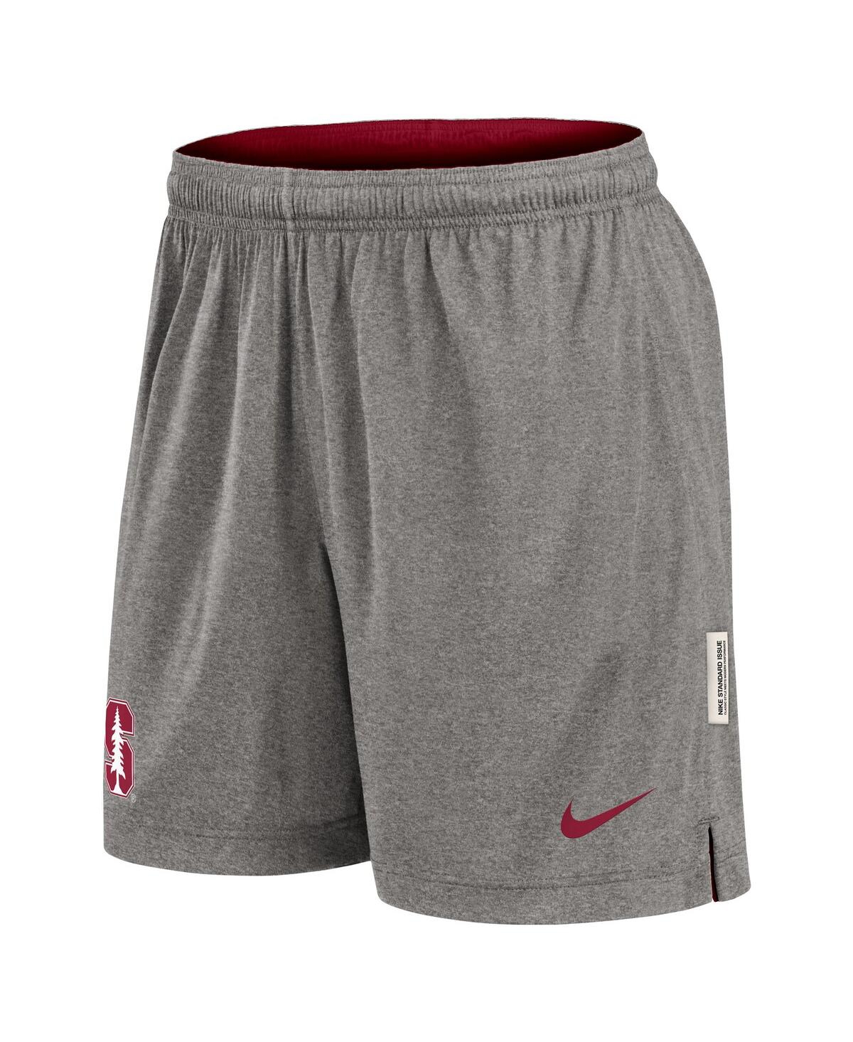 Nike Men's Cardinal/heather Gray Stanford Cardinal Player Reversible Shorts In Gray