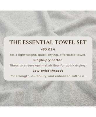 Quick-Drying Cotton 4-Piece Bath Towel Set, 54" x 27"