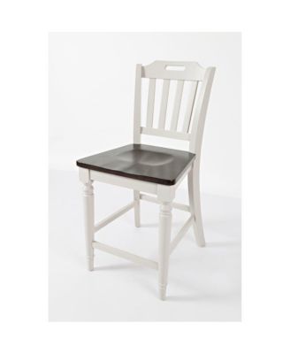 Orchard Park Farmhouse Solid Rubberwood Slatback Counter Height Stool (Set of 2)