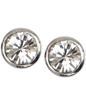 UPC 097754006068 product image for Givenchy Silver-Tone Bezel-Set Crystal Stud Earrings | upcitemdb.com