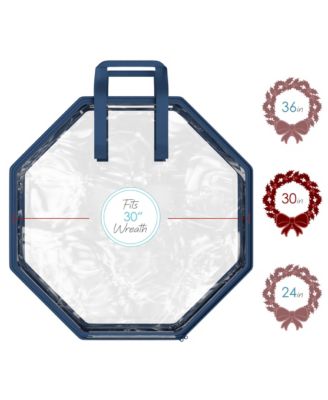 Wreath Storage Container - Clear Christmas Wreath Storage Bag, Dual Zipper and Handles - 30" Premium Wreath Storage Organizer Box - 2 Pack