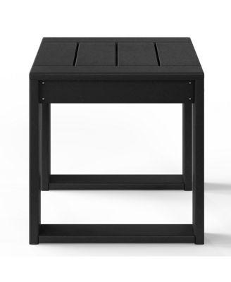 Outdoor Modern 3-Piece HDPE Patio Sofa Set with Side Table