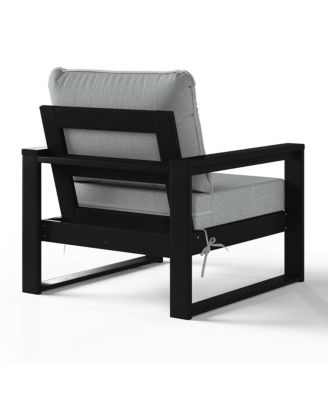 Outdoor Modern 3-Piece HDPE Patio Sofa Set with Side Table