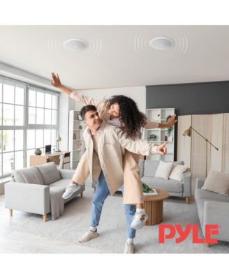 PDIC60 6.5" In-Wall/In-Ceiling 2-Way Stereo Speakers - Flush Mount, White, Pair