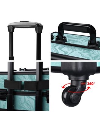 Folding Manicure Nail Table 4in1 Rolling Makeup Train Case CB Dusk