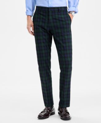 Men's Tartan Modern-Fit Dress Pants
