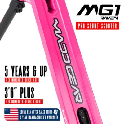 Pro Stunt Scooter for Kids Ages 5 - 12 – Lightweight Durable Trick Scooter for Skatepark and Street – MG1 - Pink