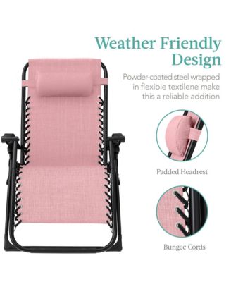 Oversized Zero Gravity Chair, Folding Recliner w/ Removable Cushion, Side Tray