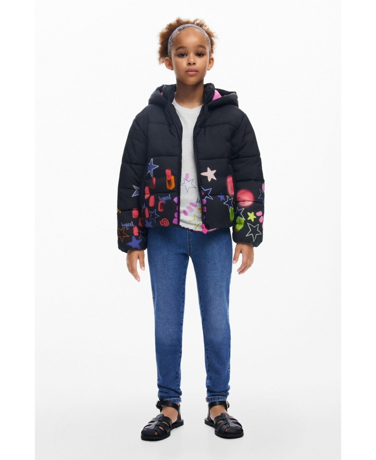 Desigual Girls Girls's Star quilted coat