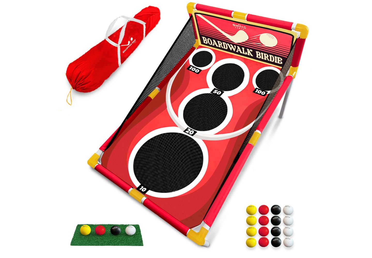 Детская игрушка SWOOC Boardwalk Birdie Arcade-Style Golf Chipping Game with 10+ Games, For 2-8 Players, Ages 5+, цвет: Красный — фото 1