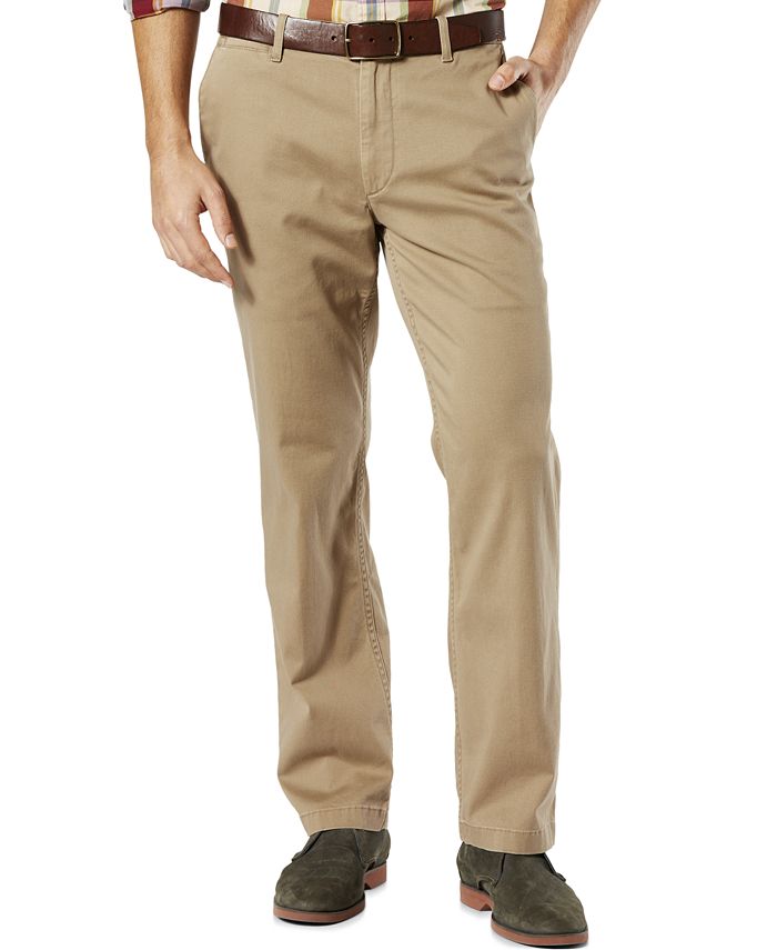 Dockers Men's Straight Fit Washed Khaki Stretch Pants D2 - Macy's