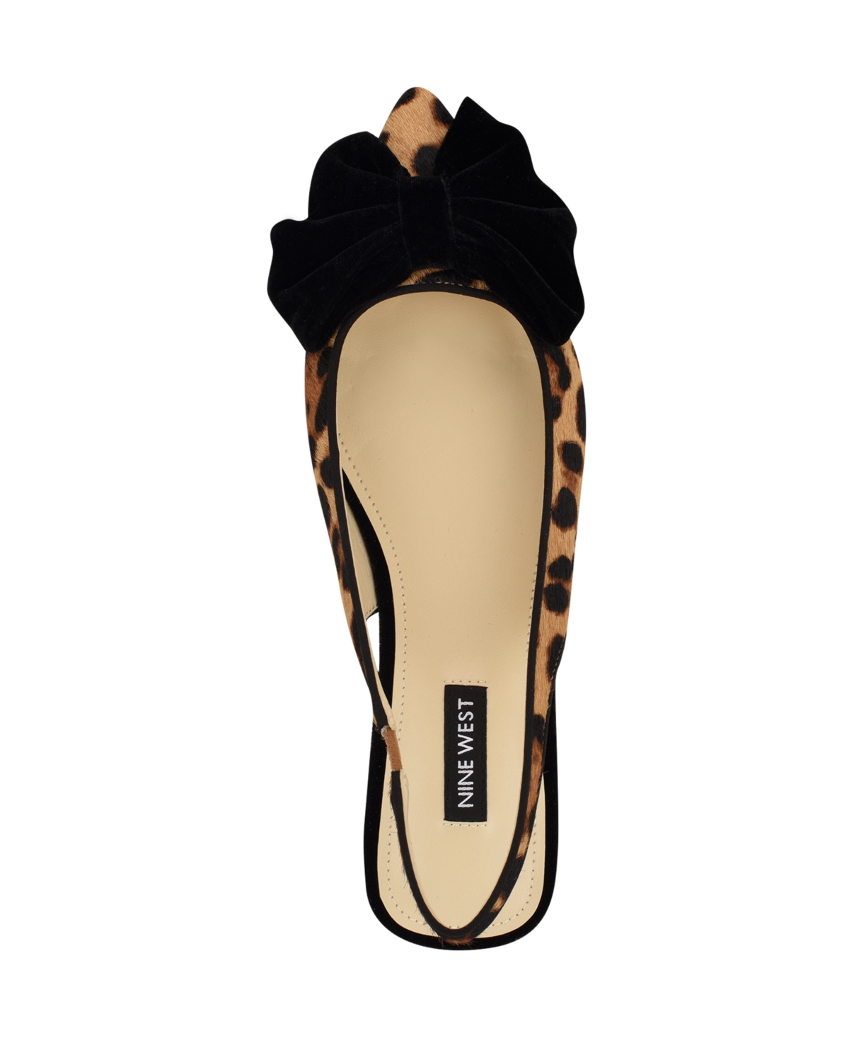 Shop Nine West Women's Junnie Bow Slingback Dress Flats In Leopard