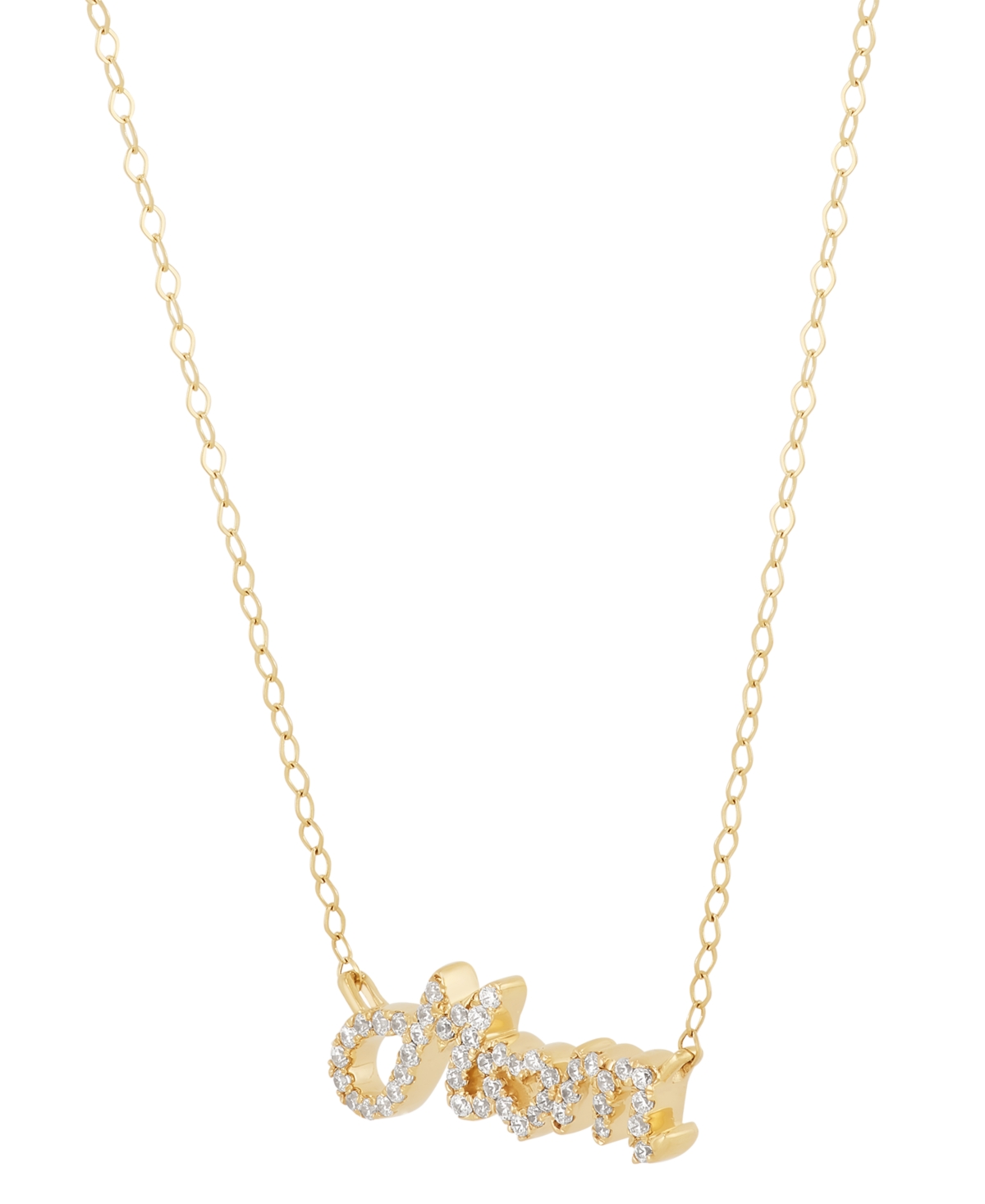Macy's Diamond Mom Heart 18" Pendant Necklace (1/5 Ct. T.w.) In 14k Gold-plated Sterling Silver In Gold-plated Sterling Silver