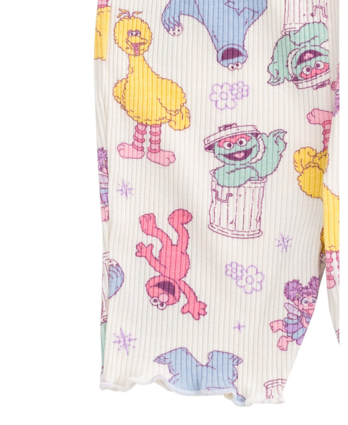 Sesame Street Toddler Girls Ribbed T-Shirt and Shorts Outfit Set