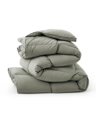 UNIKOME Medium Warmth Goose Feather Down Fiber Comforter, Full/Queen