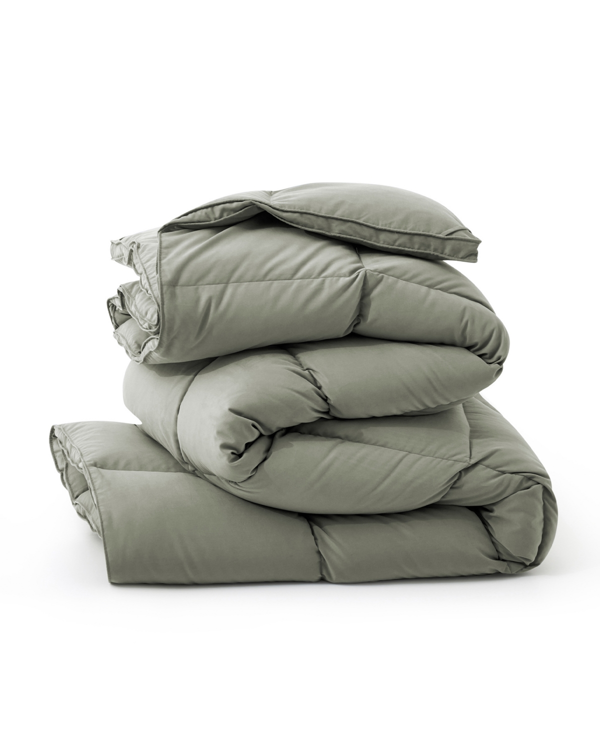 Unikome Medium Warmth Goose Feather Down Fiber Comforter, Full/queen In Green