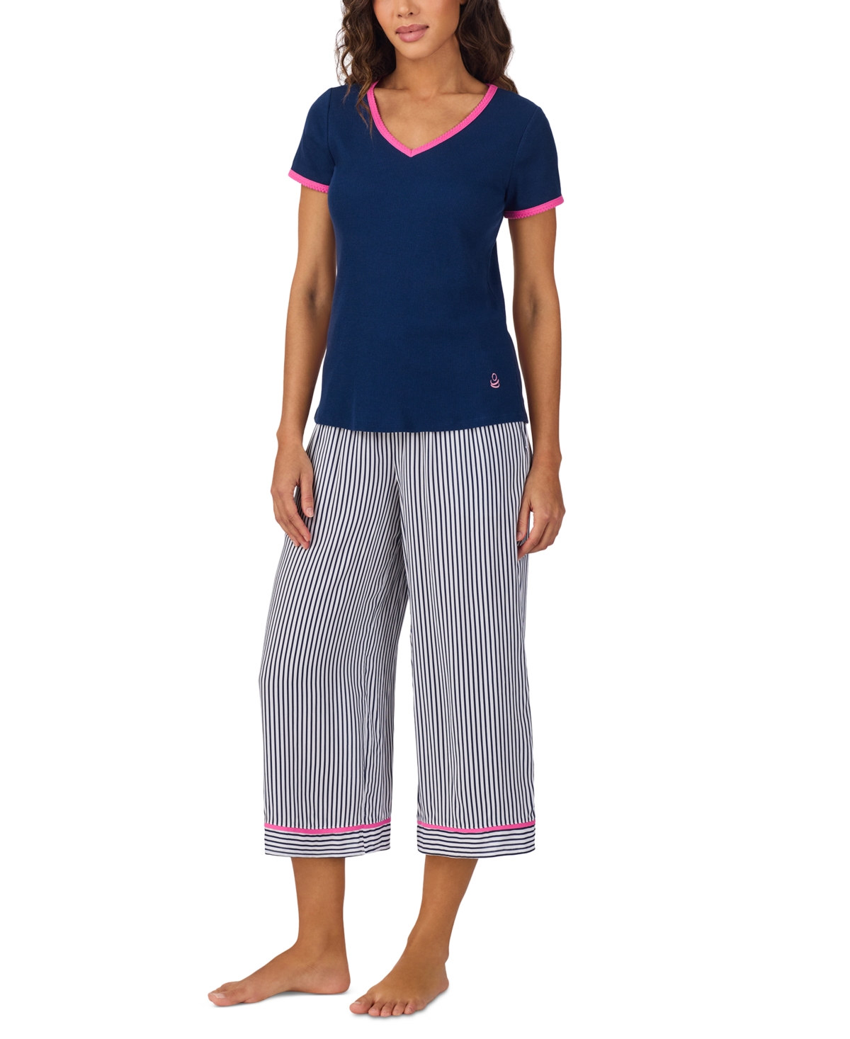CUDDL DUDS WOMEN'S PRINTED CROPPED PAJAMA SET 