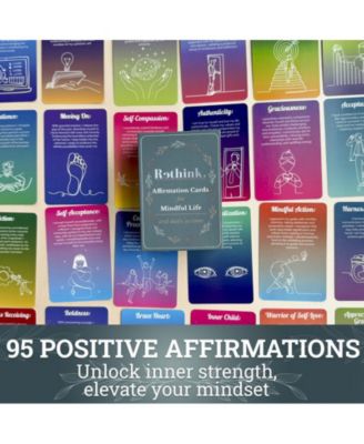 Rethink 95 Positive Affirmation Cards for Teens and Adult for Stress Anxiety Relief and Mental Wellness