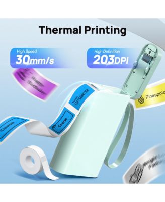 P21-A Label Maker Machine with Tape, Label Printer Thermal Mini Label Makers with Built-in Cutter and Multiple Templates, Portable Printers for School, Office and Home Use, Green